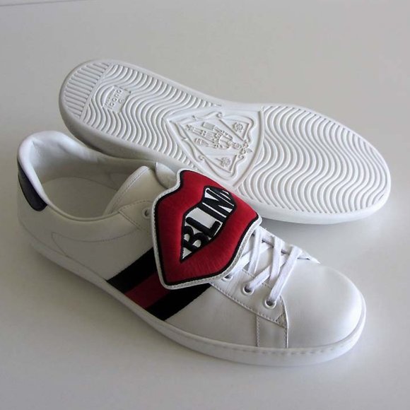 new GUCCI Ace Blind For Love sneakers 12 / 12.5 US - Picture 2 of 10